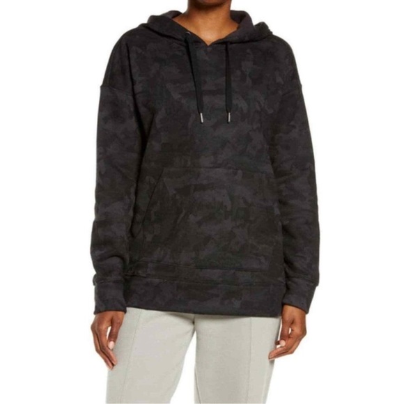 Zella Cara Camo Hoodie Sweatshirt Gray Depths Black 2X - Picture 3 of 11